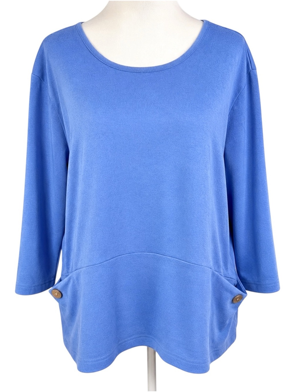 Blair Blue 3/4 Sleeve Blouse Petite Medium